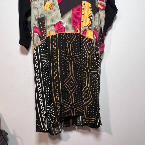 Gabrielle Boho Geometric Duster Kimono Plus Size 24 Open Front Cover up - Picture 14 of 16